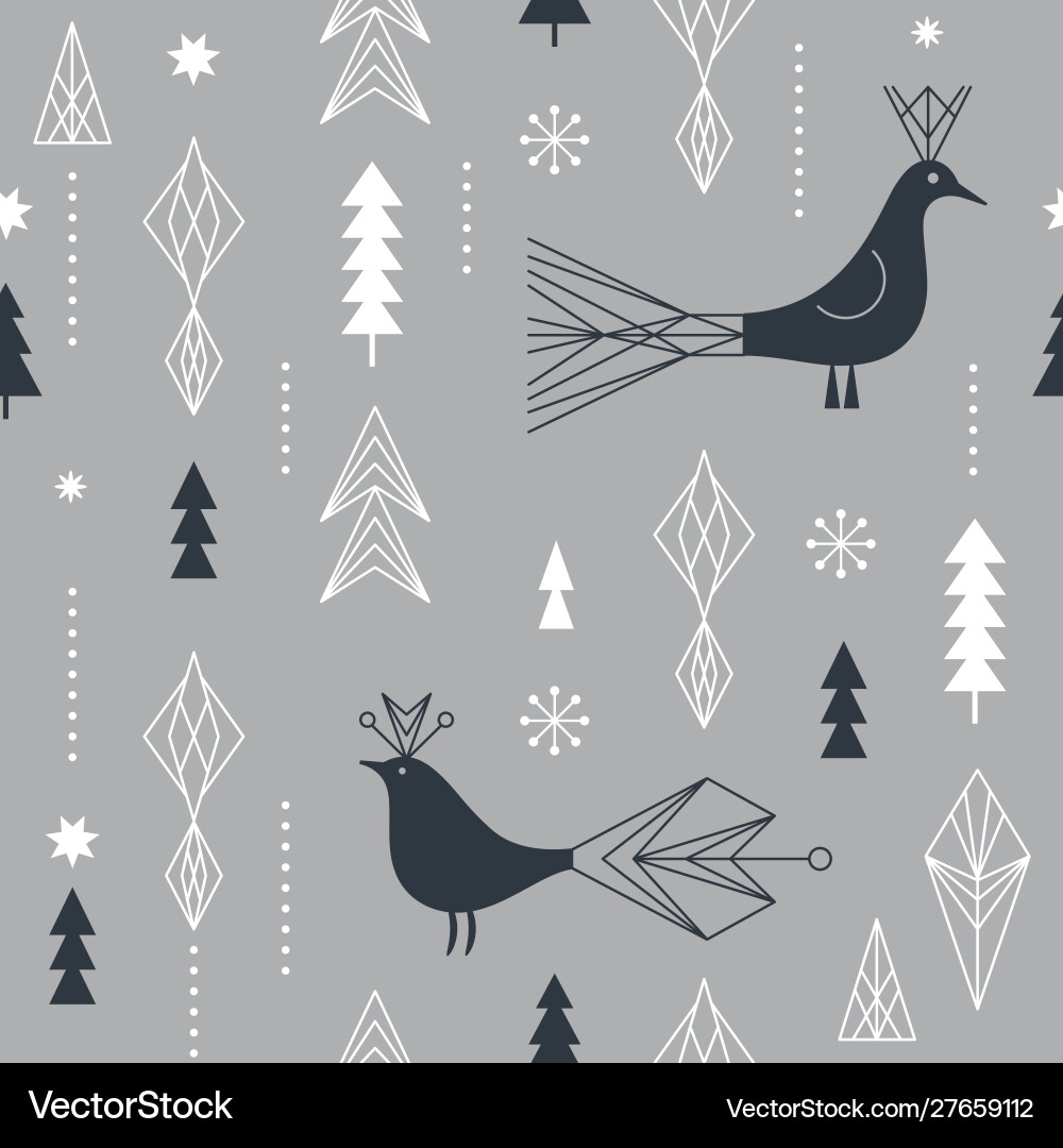 Seamless pattern with birds Royalty Free Vector Image