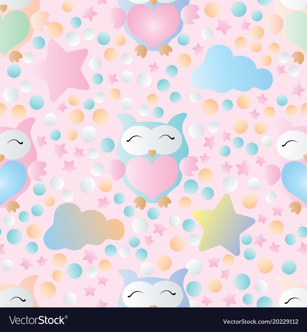 Seamless pattern with owls