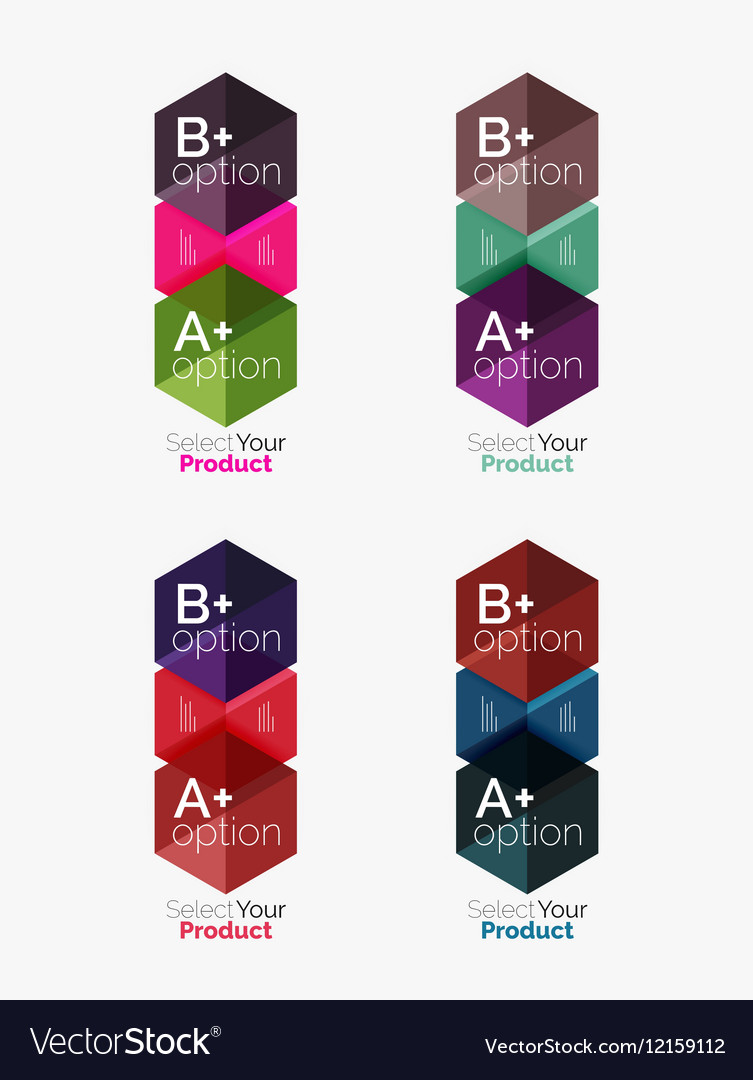 Set of business hexagon layouts with text