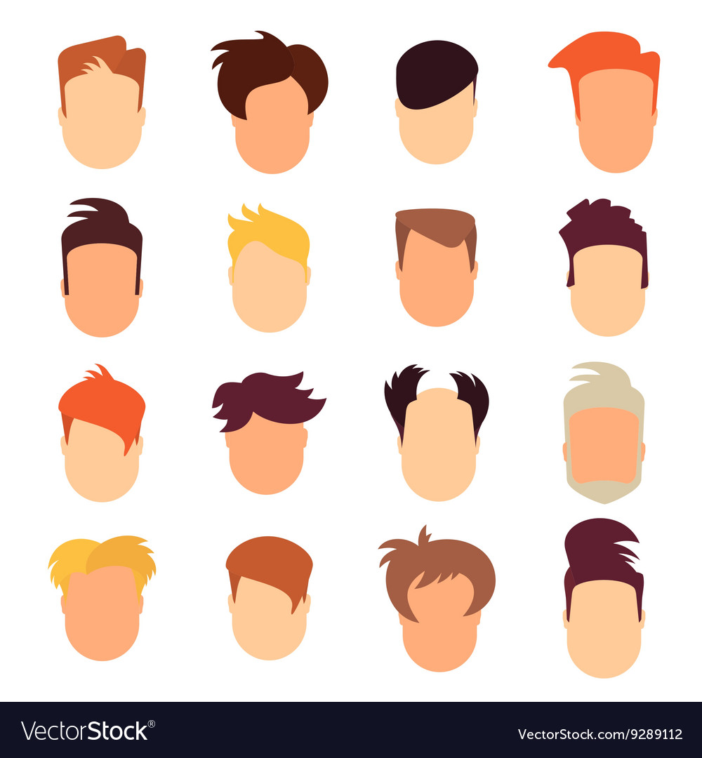 Set of hairstyle man Royalty Free Vector Image