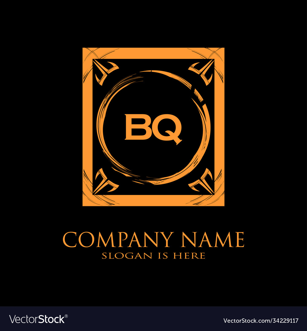 Bq letter initial with royal luxury logo template