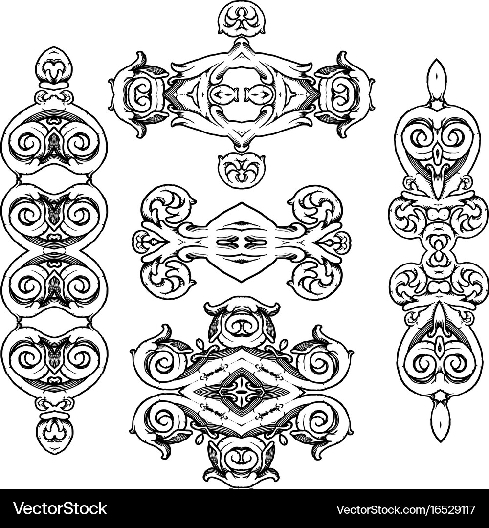 Calligraphic decorative elements Royalty Free Vector Image