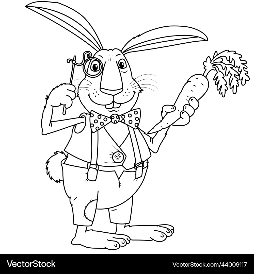 Coloring rabbit Royalty Free Vector Image - VectorStock