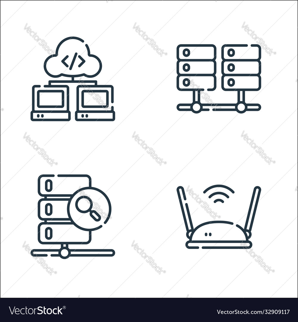 Datenbank- und Serverzeilen-Icons linear set