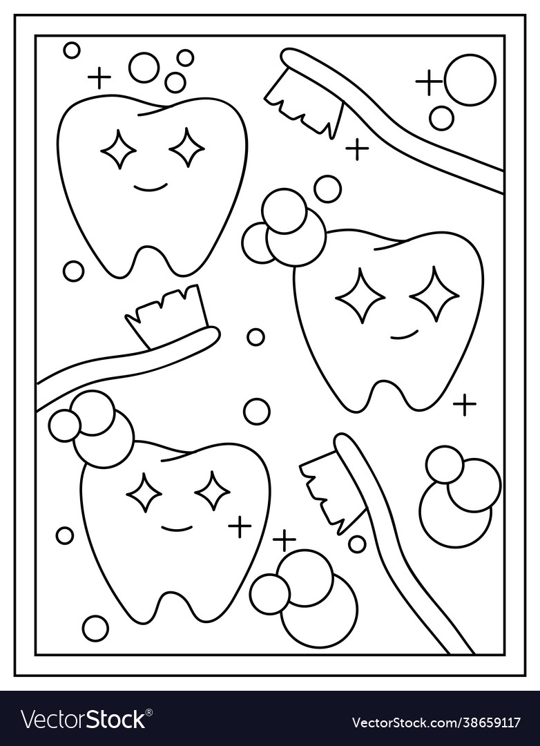 Denture coloring page Royalty Free Vector Image