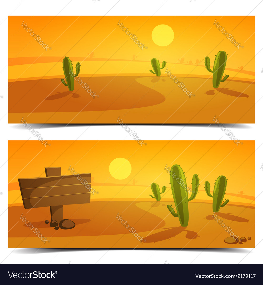 Desert Banners Royalty Free Vector Image Vectorstock
