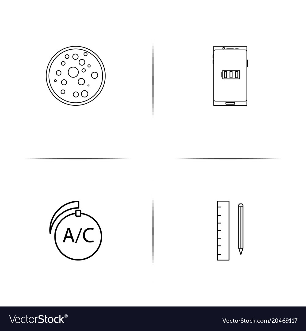 Devices simple linear icons set outlined