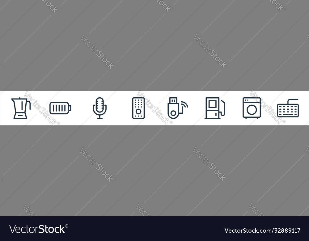 Electronics line icons linear set Qualität