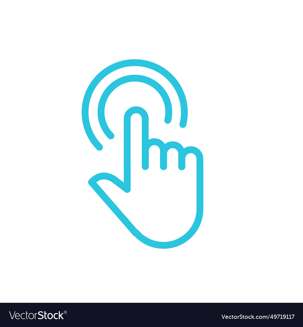 Hand click pointer icon from blue set vector image Hand click pointer icon from blue set