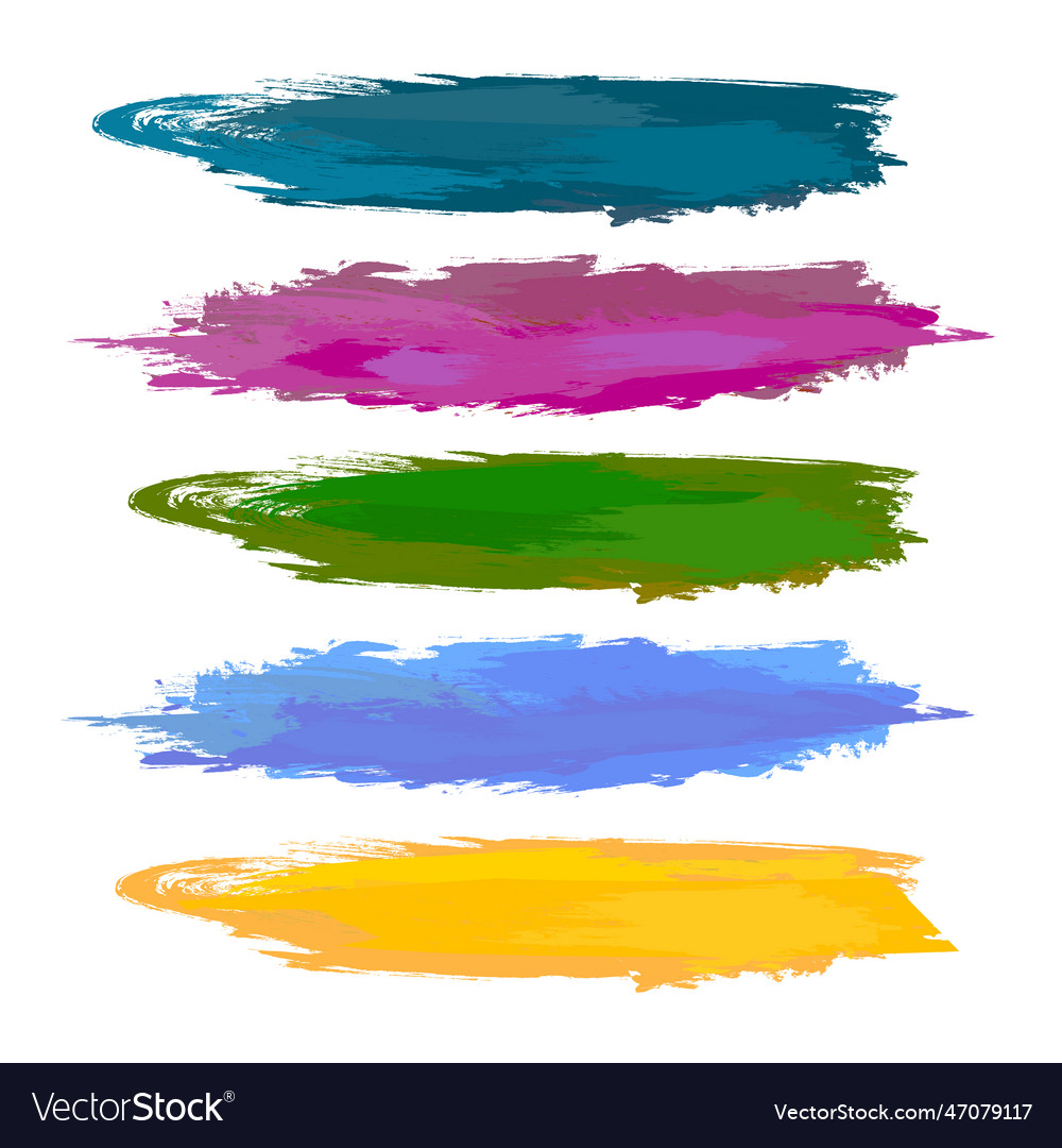 Hand-drawing colored paint strokes Royalty Free Vector Image