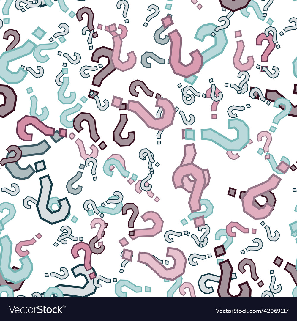 Quiz seamless pattern question marks doubt faq vector image Quiz seamless pattern question marks doubt faq
