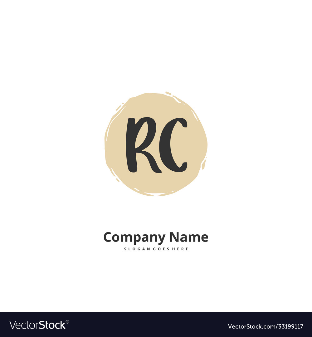 R c rc initial handwriting and signature logo