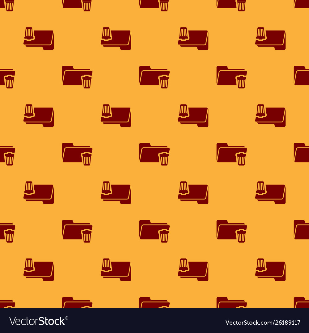 Red delete folder icon isolated seamless pattern