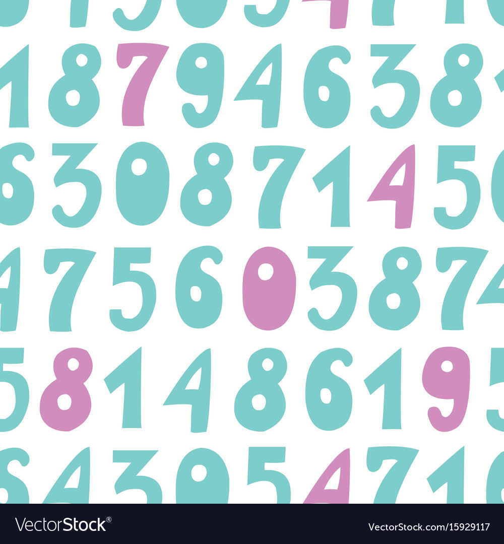 Seamless pattern with numbers
