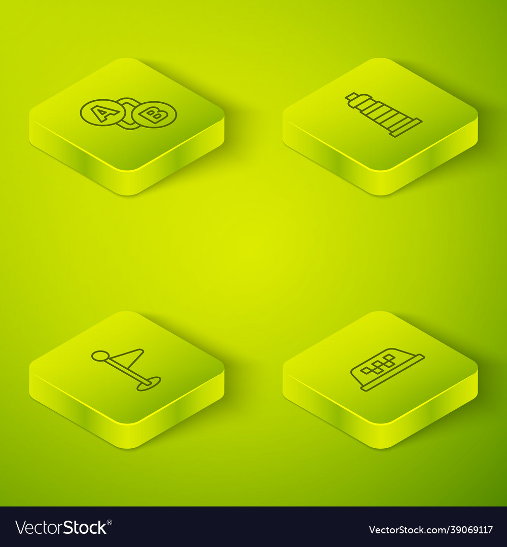 Set isometric line lighthouse location marker vector image Set isometric line lighthouse location marker