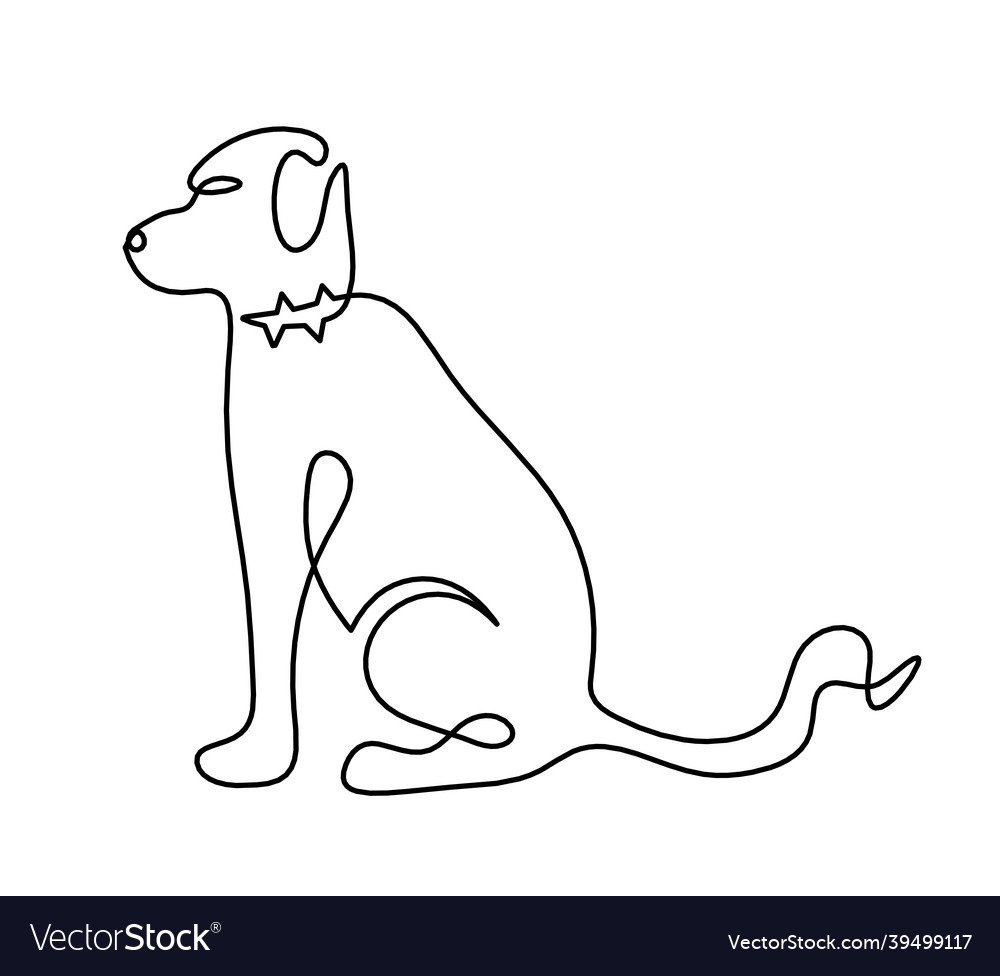 Silhouette of abstract dog as line drawing