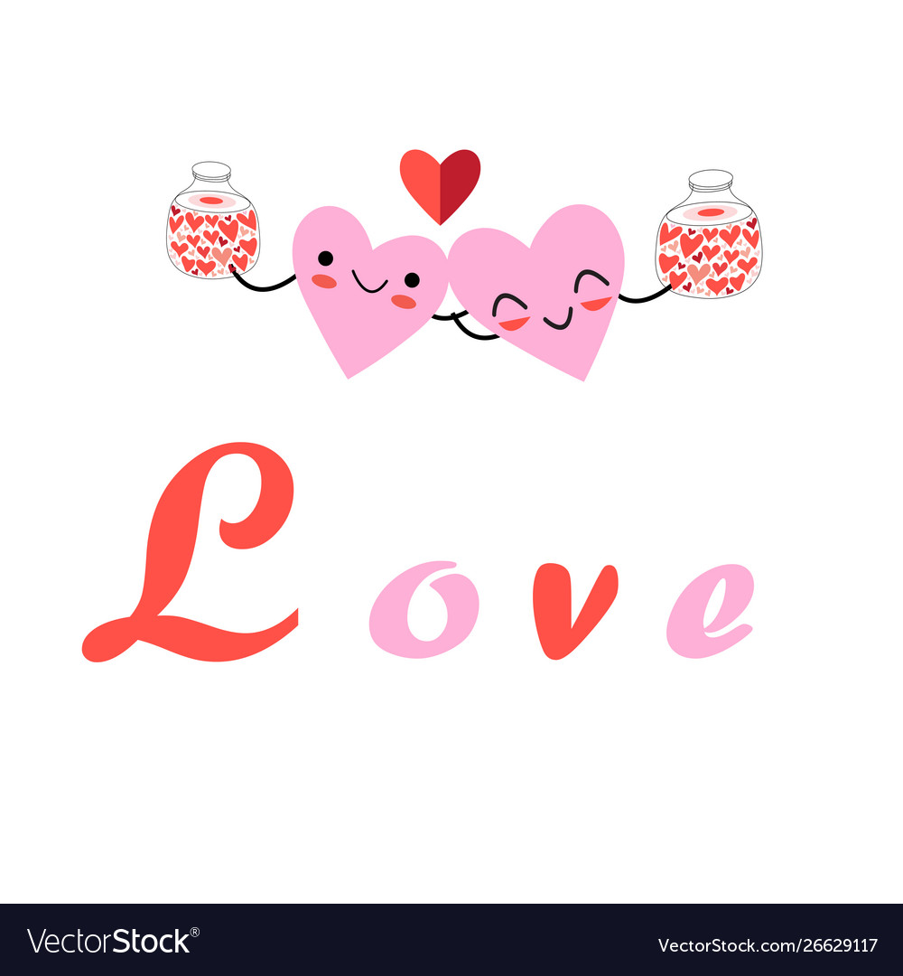 Super festive fun cartoon hearts vector image Super festive fun cartoon hearts