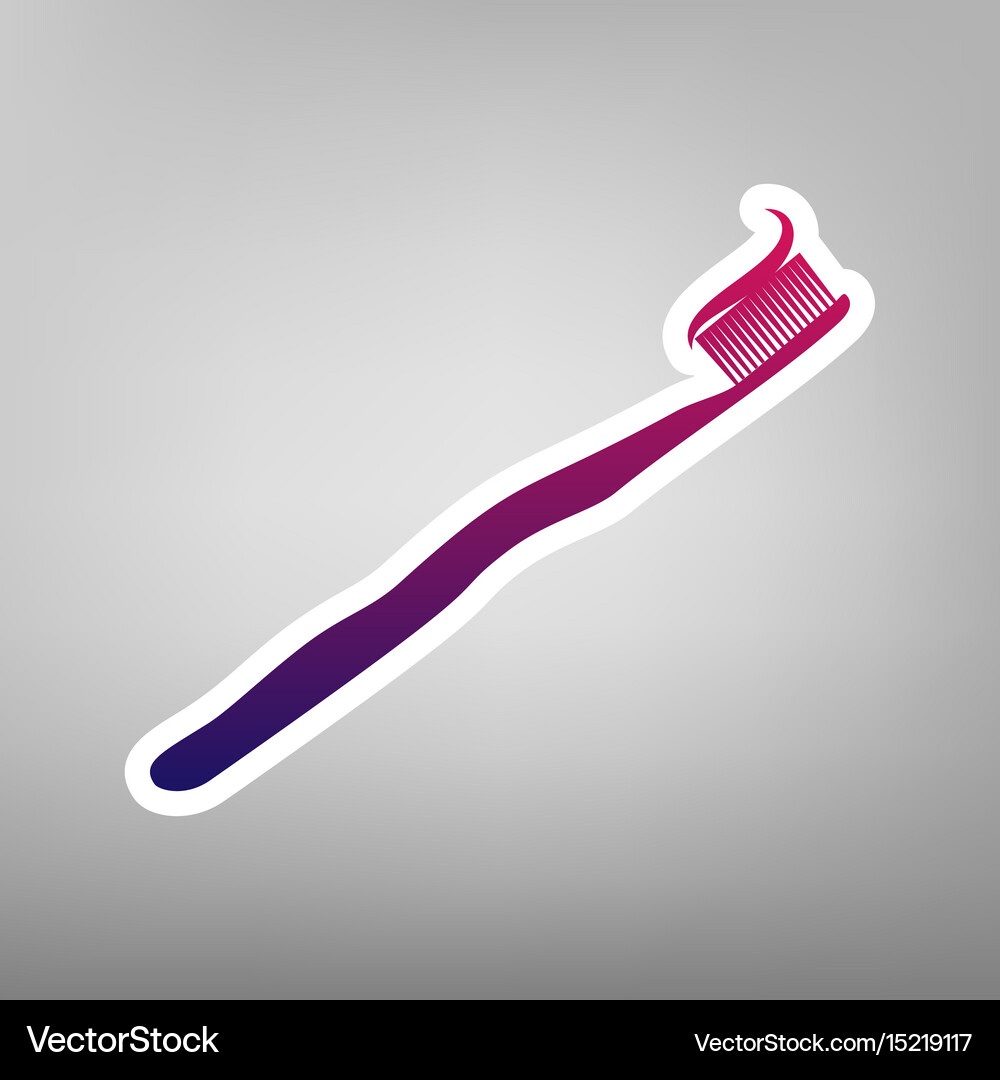 Toothbrush with applied toothpaste portion Vector Image