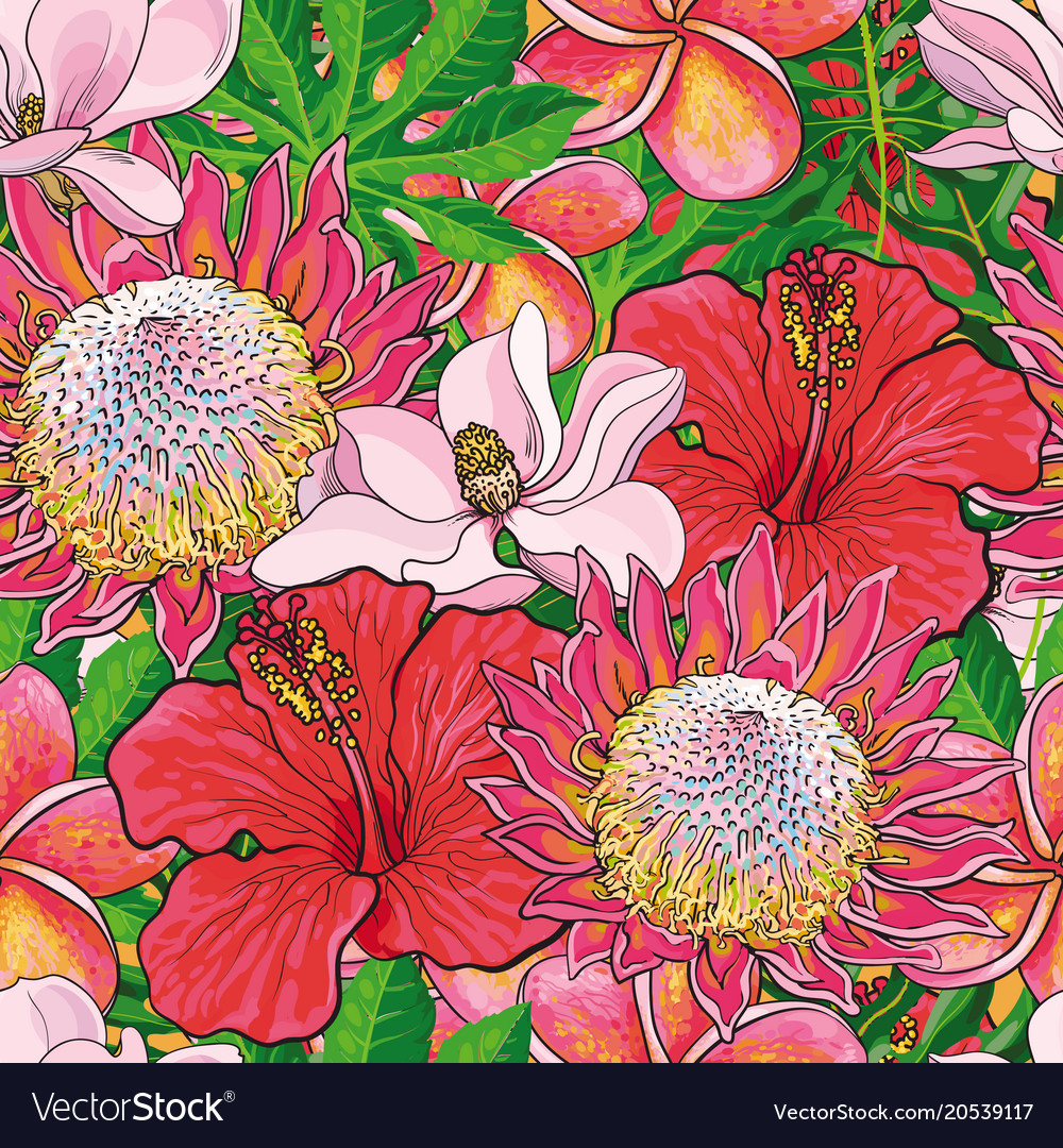 Tropical Floral Seamless Pattern