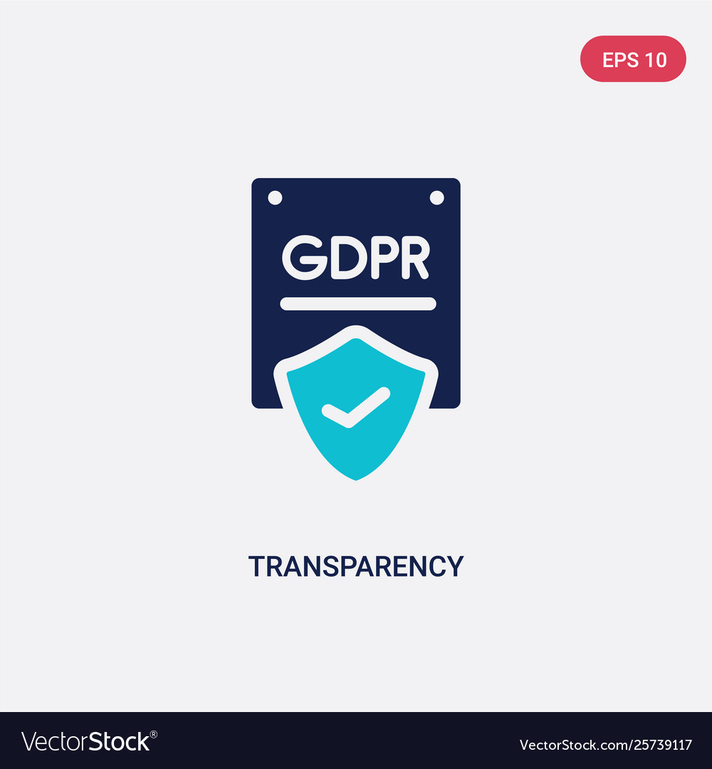 Two color transparency icon from gdpr concept