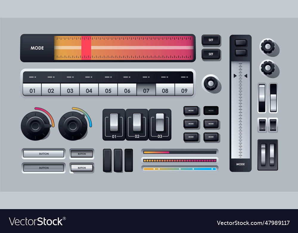 Benutzeroberfläche Elemente Set von realistischem Web vector image Benutzeroberfläche Elemente Set von realistischem Web