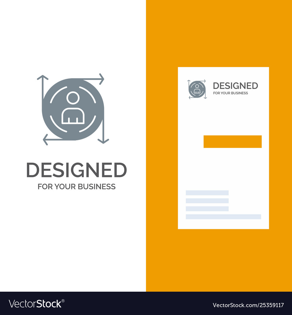 User predication arrow path grey logo design