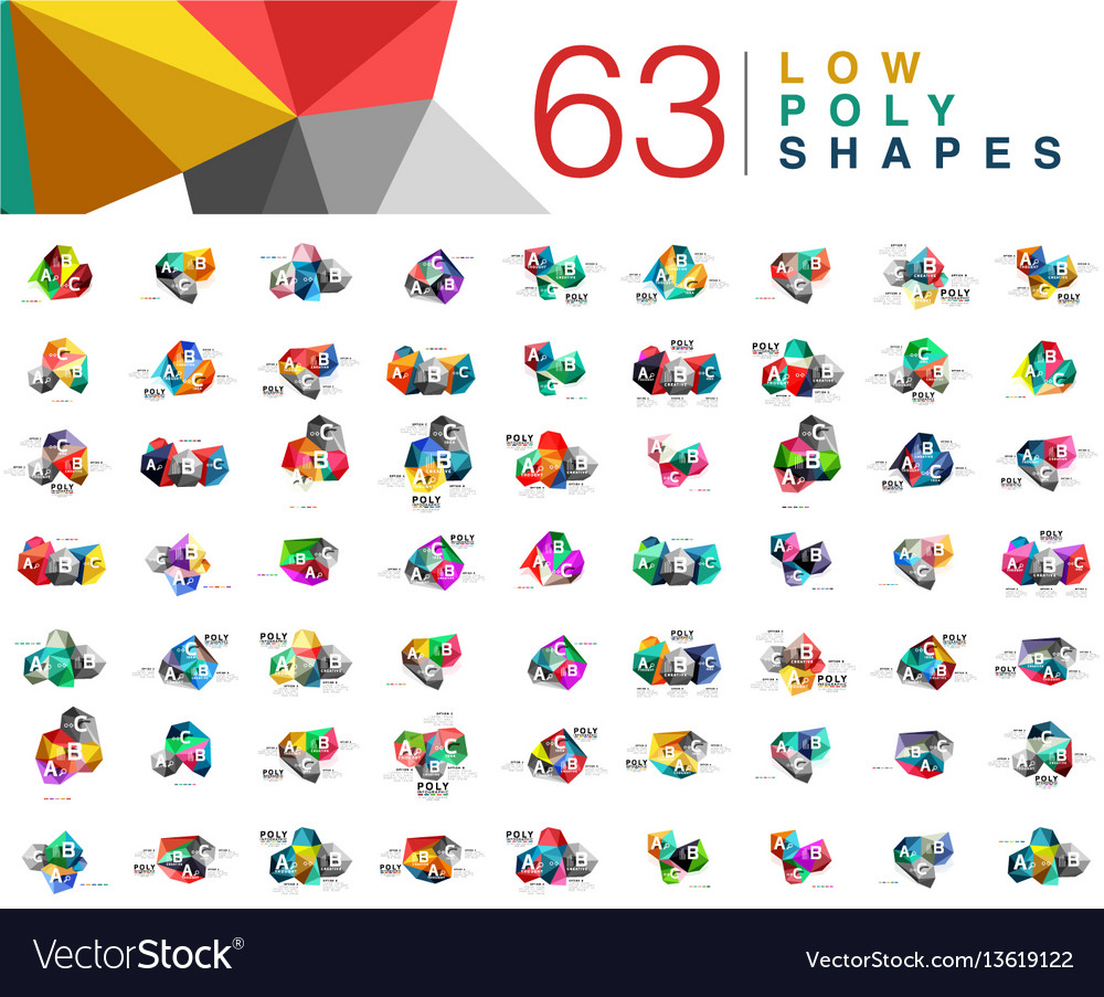 63 Low Poly Triangle Shapes