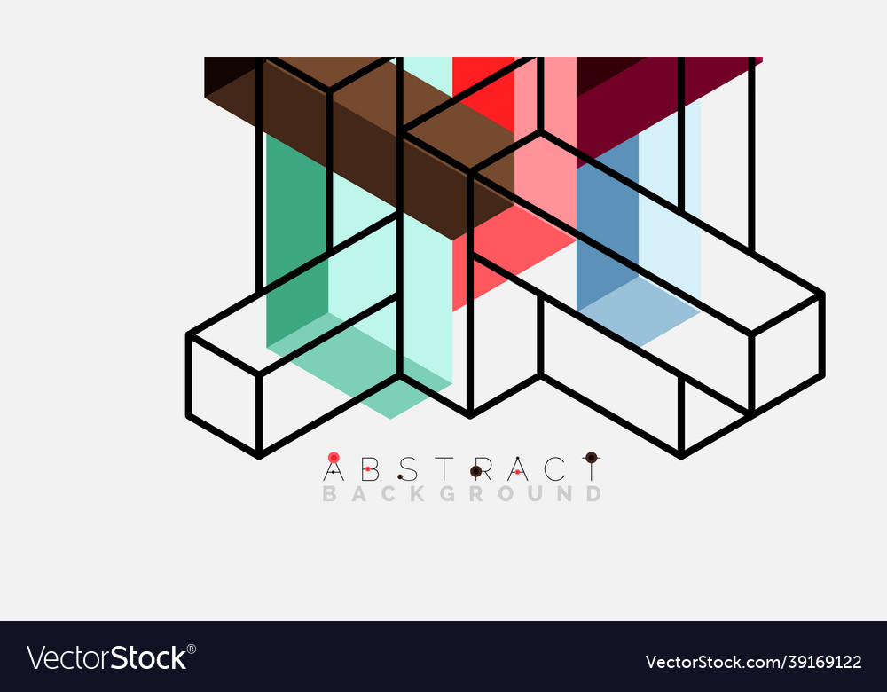 Abstract background 3d cubes cubic elements vector image Abstract background 3d cubes cubic elements