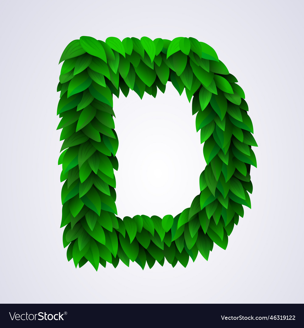 Alphabet Letters Made From Fresh Green Leafs Vector Image