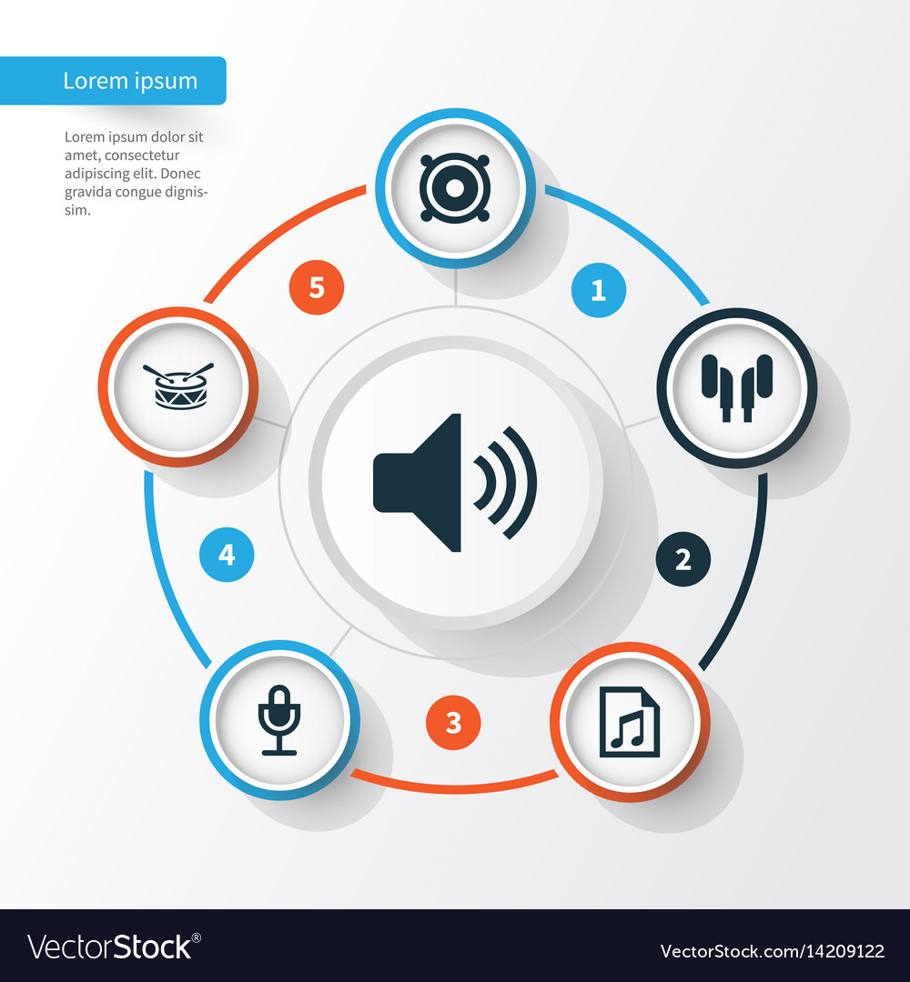 Audio icons set collection of sound mike file