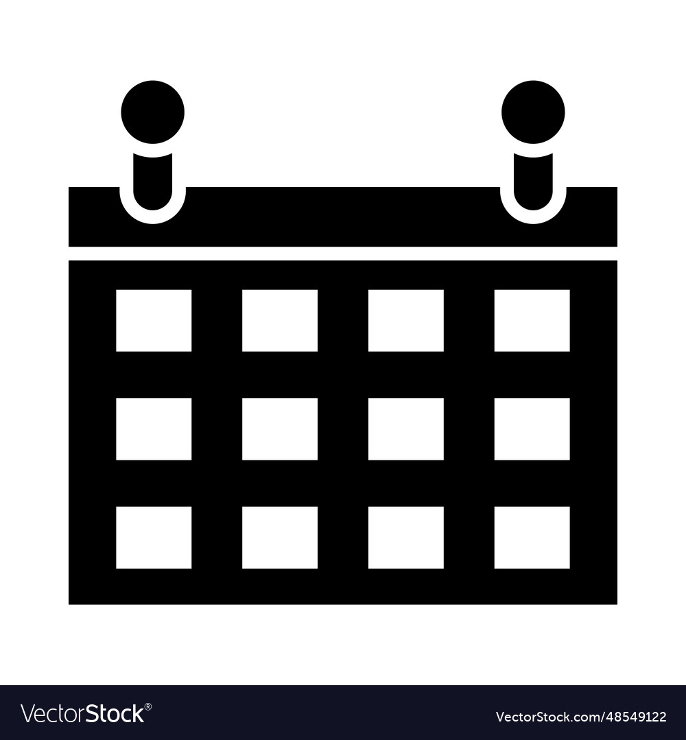 Calendar glyph icon for personal and commercial