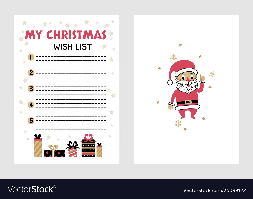 Christmas wish list design template