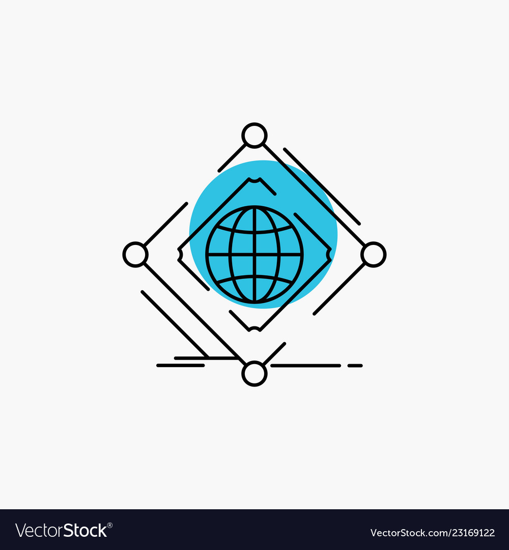 Complex global internet net web line icon
