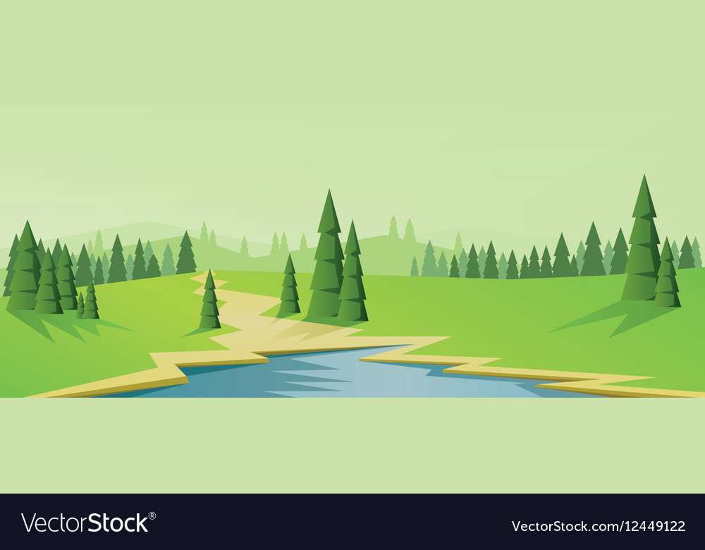 Digital abstract background with pines