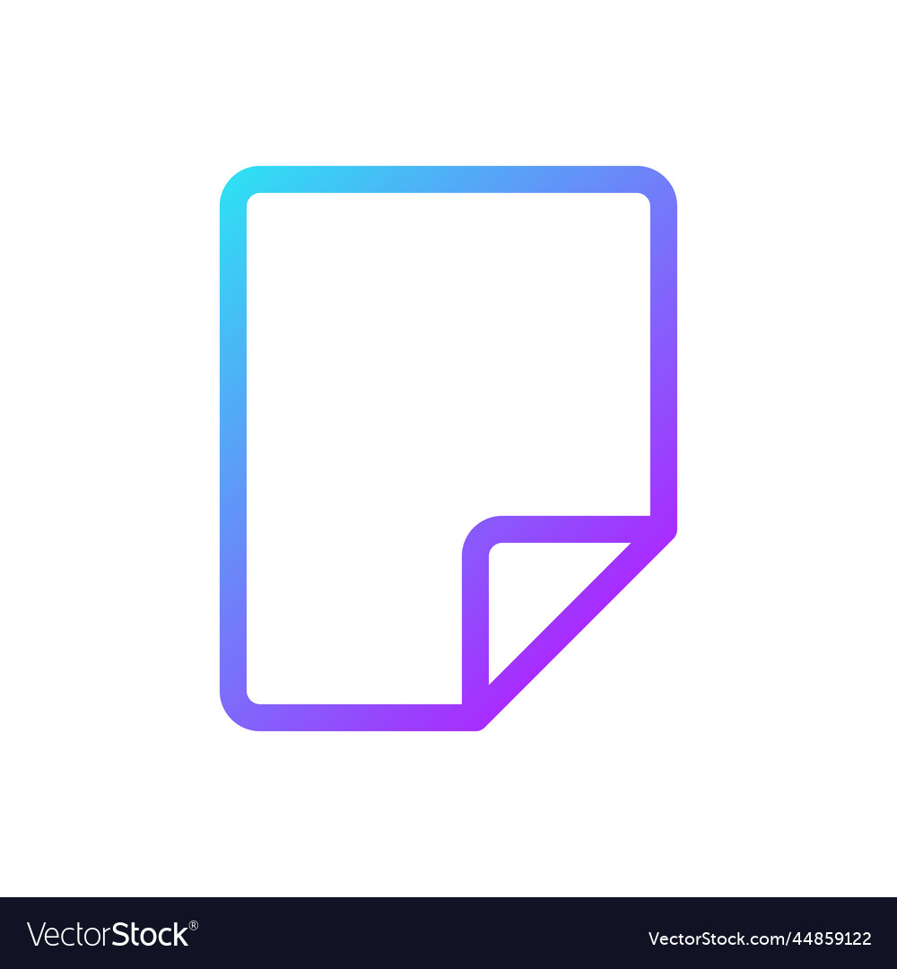 Document pixel perfect gradient linear ui icon vector image Document pixel perfect gradient linear ui icon