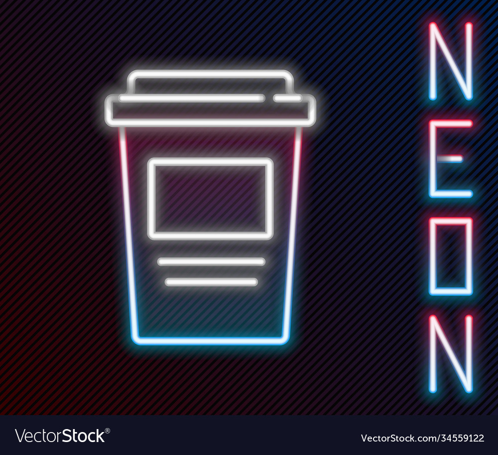 Glowing Neon Linie Kaffee Tasse zu gehen Icon isoliert