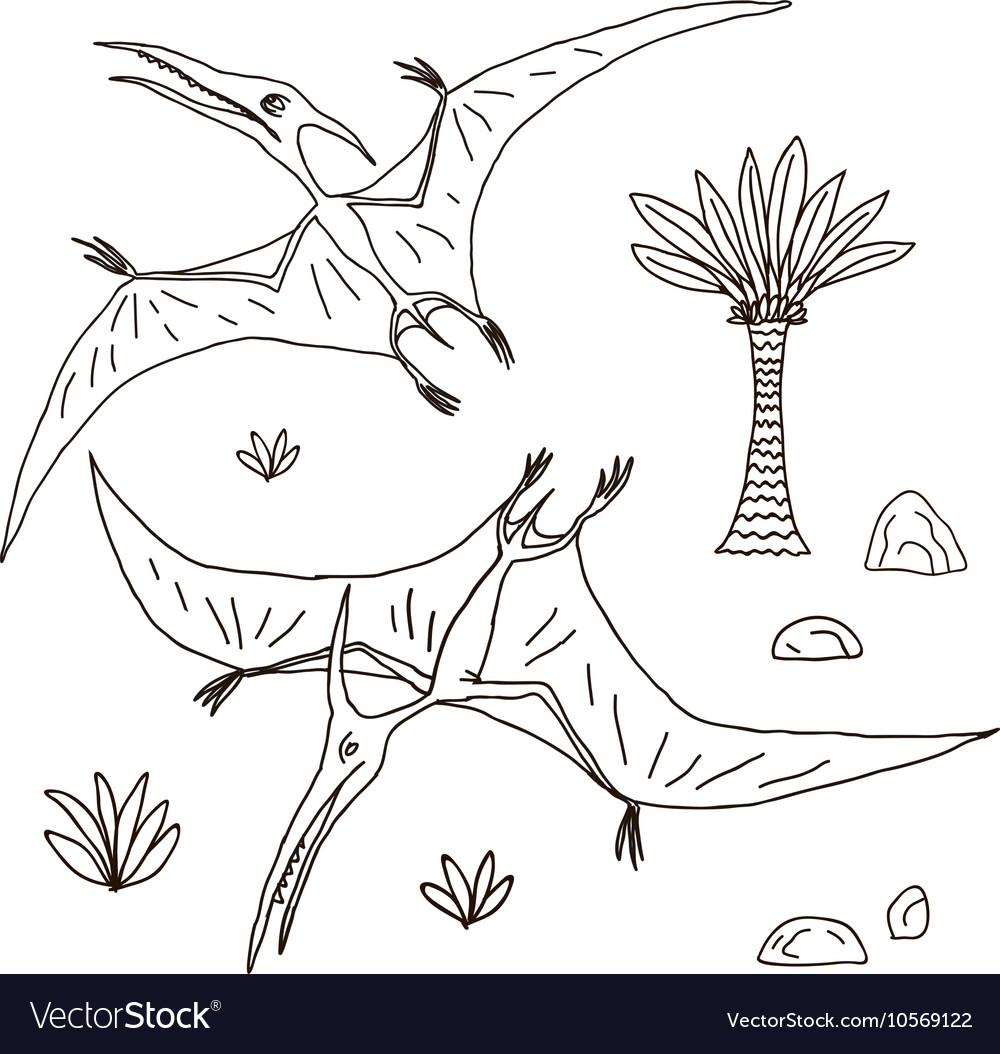 Hand drawn jurassic Royalty Free Vector Image - VectorStock