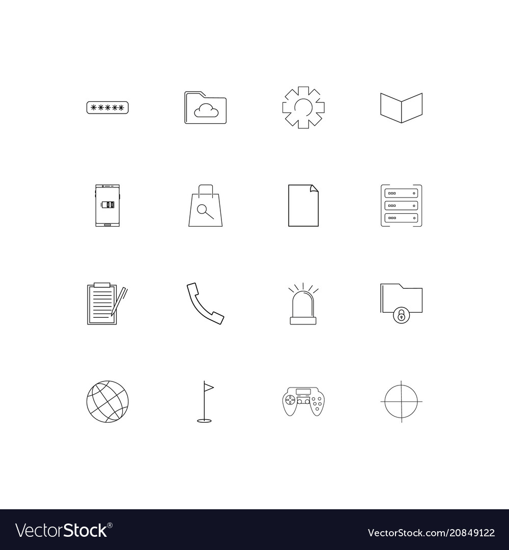 Internet technologies linear thin icons set