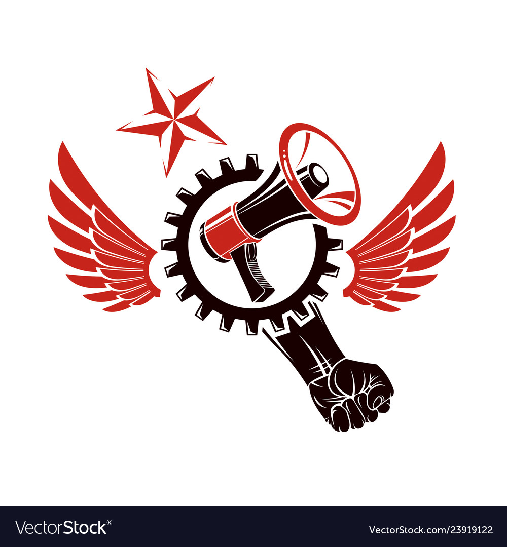 Leaflet created using clenched fists raised up
