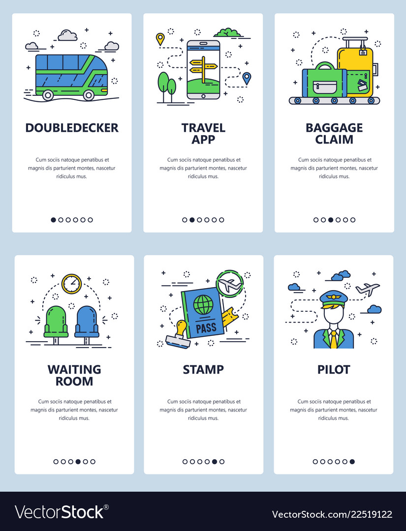 Line art web and mobile app template set