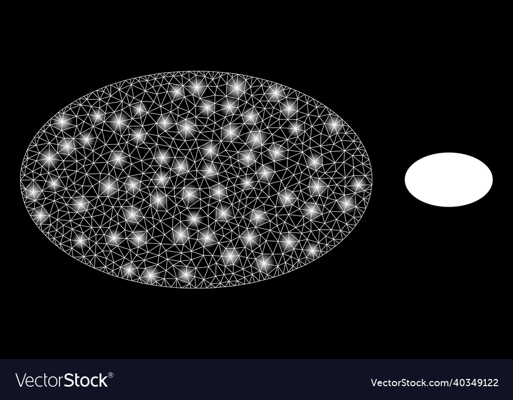 Mesh net ellipse with light wire frame dots vector image Mesh net ellipse with light wire frame dots