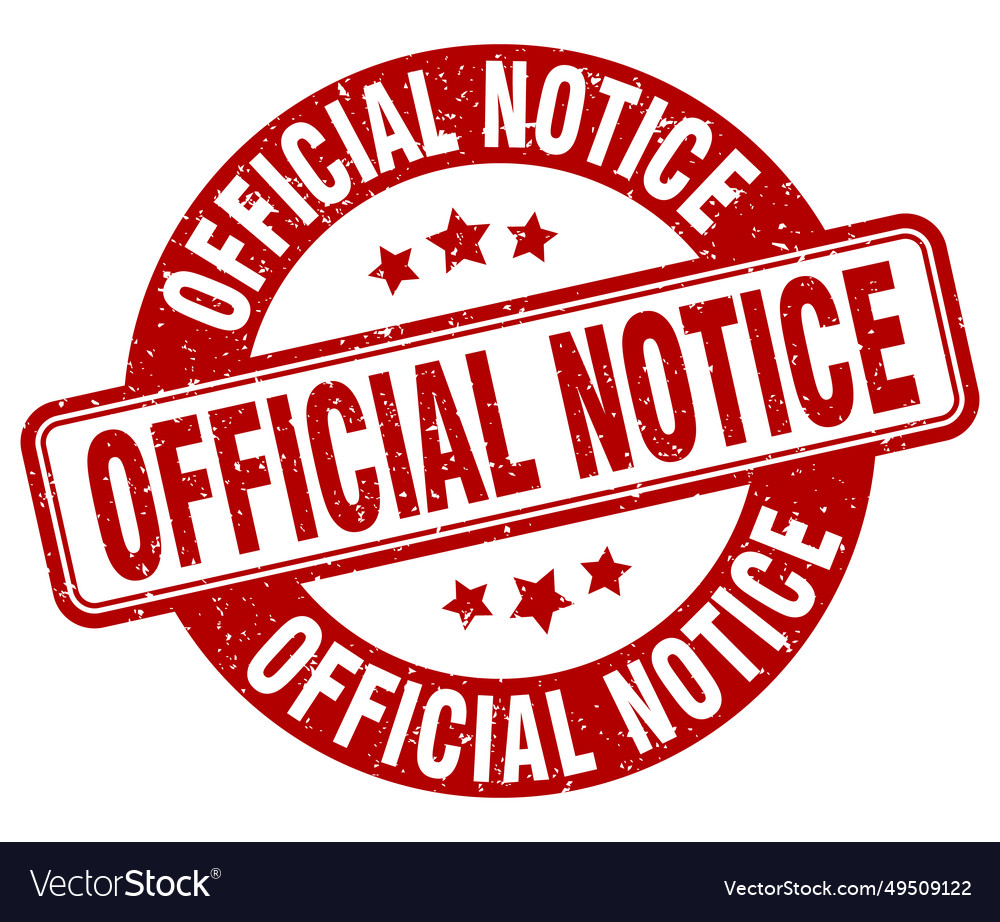 Official notice stamp official notice label round Vector Image