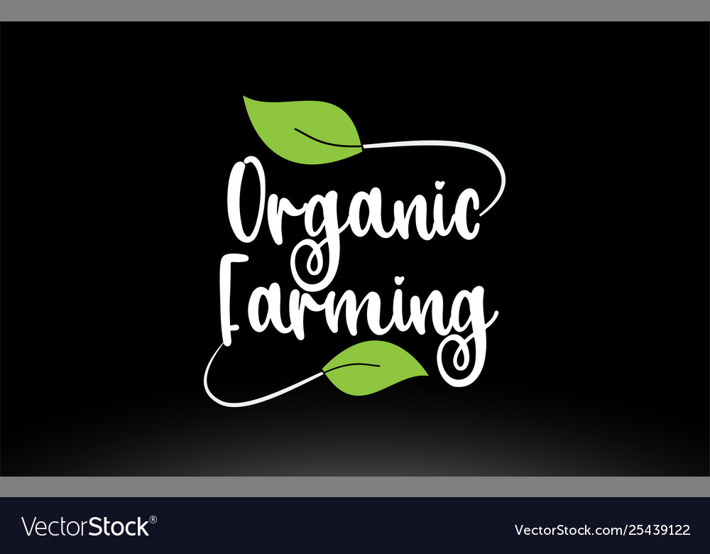 Organic Farming Logo - Green Leaf Text