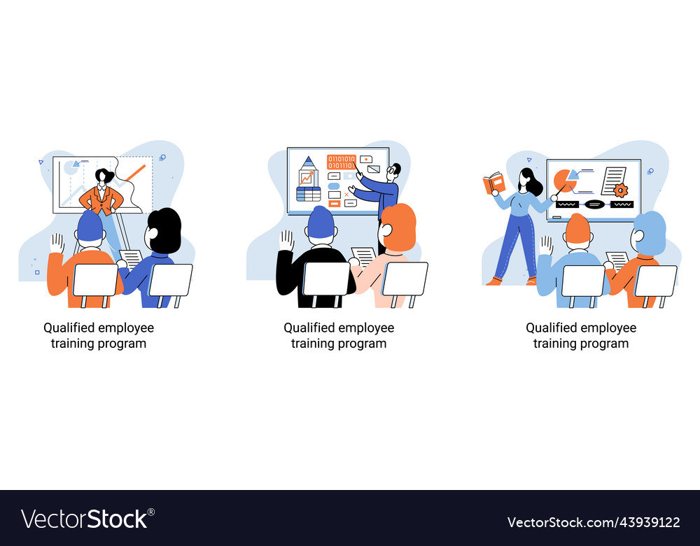 Qualified employee training program refresher Vector Image