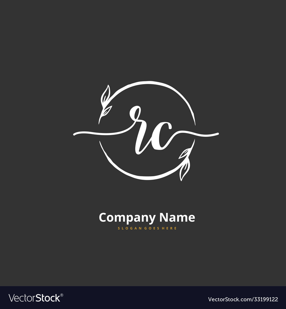 R c rc initial handwriting and signature logo