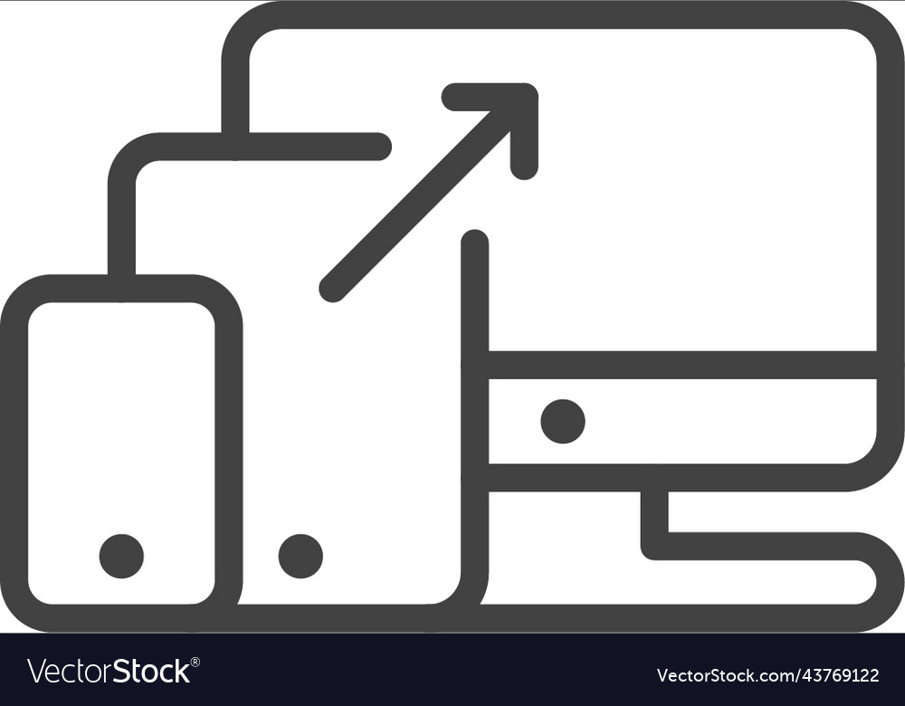 Responsive web design thin line icon outline