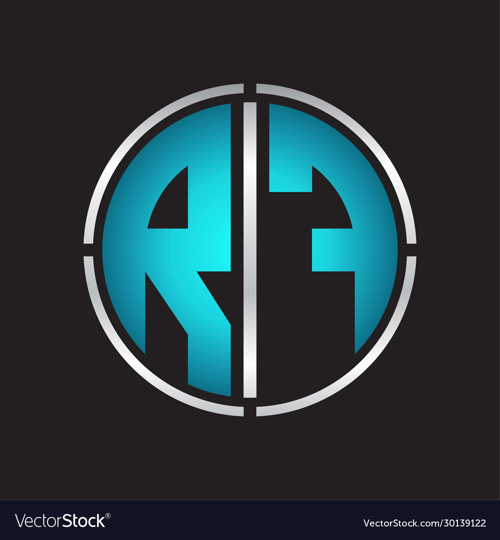 Rf logo initial with circle line cut design Vector Image Rf logo initial with circle line cut design