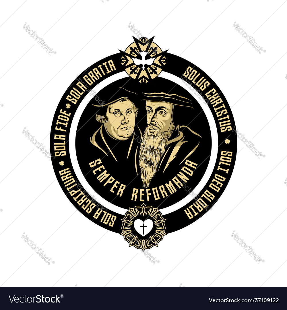 Semper reformanda five solas Royalty Free Vector Image