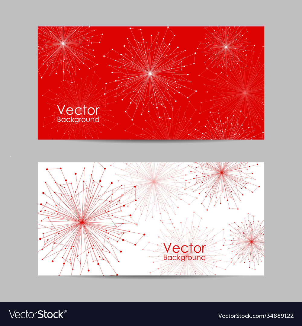 Set banners with connected lines and dots Vector Image Set banners with connected lines and dots