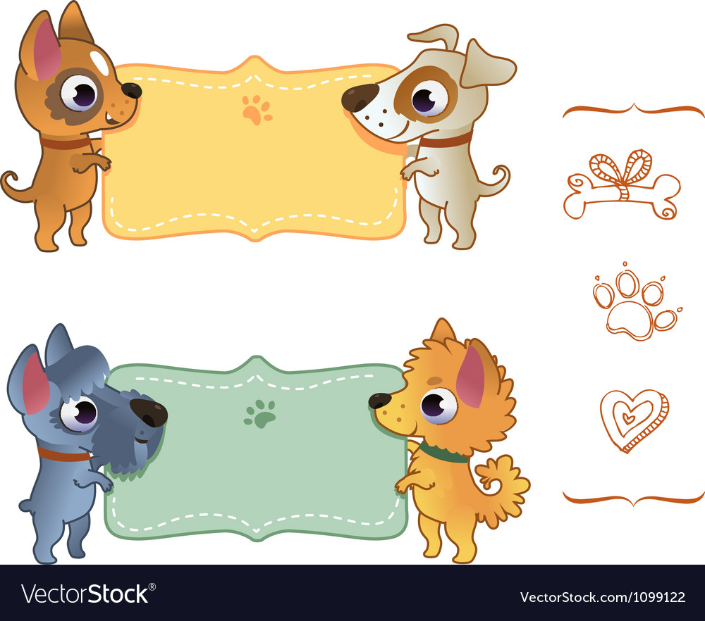 Set banners with dog Royalty Free Vector Image